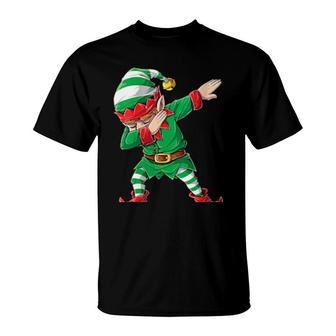 Womens Christmas Dabbing Elf Squad Boys Xmas Family Matching T-Shirt | Mazezy