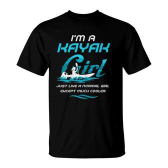 Womens Cool Women Kayak Kayaking Boating Yak Water Sports Lover T-Shirt | Mazezy