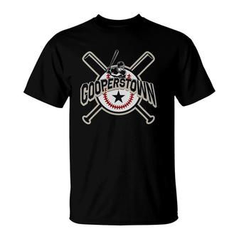 Womens Cooperstown New York Baseball Game V Neck T-Shirt | Mazezy