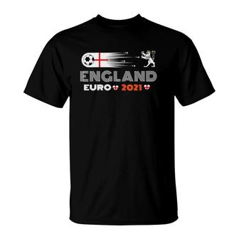 Womens England Soccer England Country Flag Football Fan 2021 V-Neck T-Shirt | Mazezy