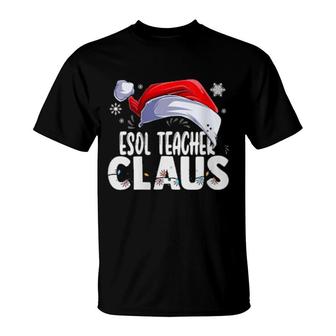 Womens Esol Teacher Santa Claus Christmas Matching Costume T-Shirt | Mazezy