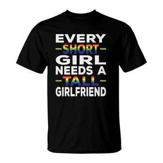 Womens Every Short Girl Lgbtq Pride Month For Lesbian Girlfriends T-Shirt | Mazezy