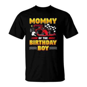 Womens Formula Race Car Mommy Of Birthday Boy Party Racing T-Shirt | Mazezy