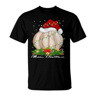 Womens Garlic Vegetable Matching Santa Hat Garlic Christmas T-Shirt | Mazezy