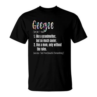 Womens Geegee Definition Mother's Day & Birthday Gift Grandmother V-Neck T-Shirt | Mazezy