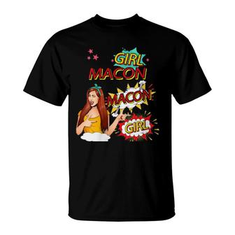 Womens Girl From Macon Comic Style Macon Girl T-Shirt | Mazezy
