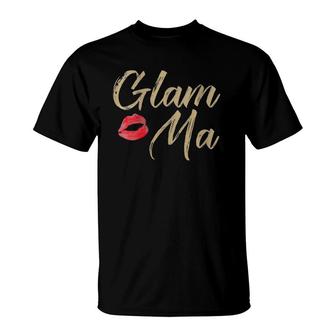 Womens Glam Ma - Funny Gift For Grandma Grandmothers T-Shirt | Mazezy