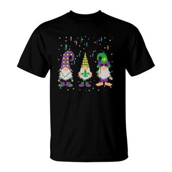 Womens Gnomes Mardi Gras Funny Gnome Gift Womens Girl Kids T-Shirt | Mazezy