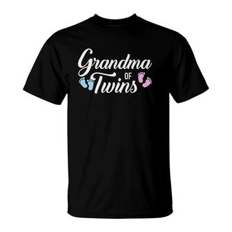 Womens Grandma Of Twins V-Neck T-Shirt | Mazezy