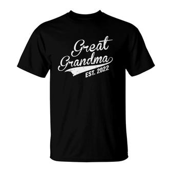 Womens Great Grandma Est 2022 First Time Great Grandmom Cool Gift  T-Shirt