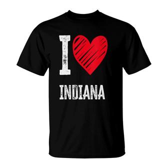 Womens I Love Indiana I Heart Indiana Tee Usa For In Lovers  T-Shirt