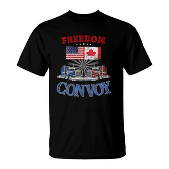 Womens I Support Truckers Freedom Convoy 2022 T-Shirt | Mazezy