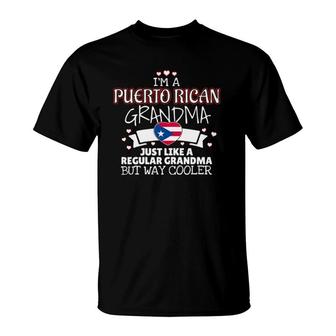 Womens I'm A Puerto Rican Grandma Way Cooler Funny Puerto Rico T-Shirt | Mazezy