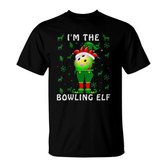Womens I'm The Bowling Elf Christmas Family Matching Xmas T-Shirt | Mazezy