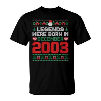 Womens Legends Were Born In December 2003 18Th Birthday Christmas T-Shirt | Mazezy