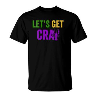 Womens Let's Get Cray Mardi Gras Crawfish Tee Men & Women 2022 Gift V-Neck T-Shirt | Mazezy