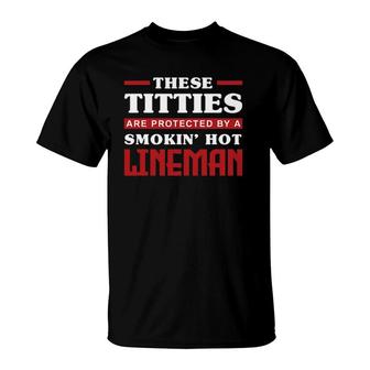 Womens Lineman Wives Lineworker Funny Lineman Wife T-Shirt | Mazezy