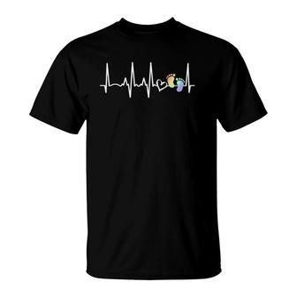 Womens Love Midwifery Ekg Heartbeat Line- Midwife - L And D Nurse T-Shirt | Mazezy DE