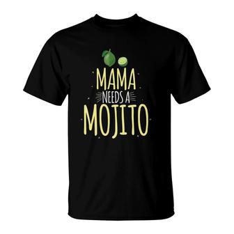 Womens Mama Needs A Mojito V-Neck T-Shirt | Mazezy