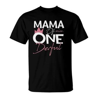 Womens Mama Of Miss Onederful 1St Birthday Girl Party Matching T-Shirt | Mazezy