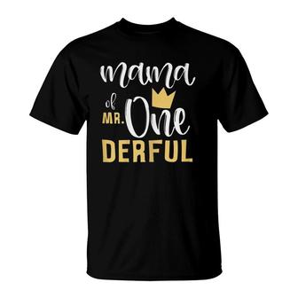 Womens Mama Of Mr Onederful 1St Birthday First One-Derful Matching T-Shirt | Mazezy