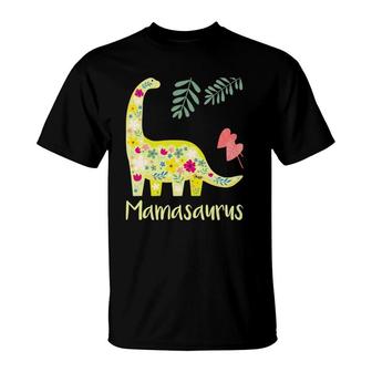 Womens Mamasaurus Cute Dino Mother Mom Dinosaur T-Shirt | Mazezy