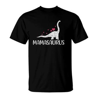 Womens Mamasaurus Dinosaur Mom Funny Rex Saurus Mothers Day Vintage T-Shirt | Mazezy