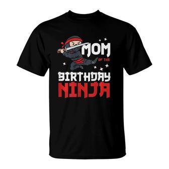 Womens Mom Of The Birthday Ninja Mommy Party Best Mother Boy Mama T-Shirt | Mazezy