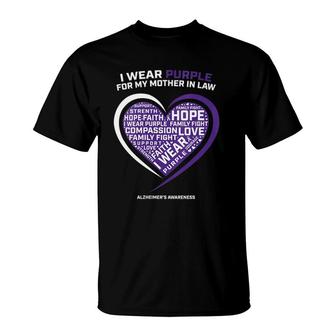 Womens Mom Products Purple Mother In Law Alzheimer's Awareness T-Shirt | Mazezy DE