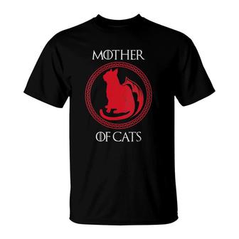 Womens Mother Of Cats Kitten Funny Mama Mom My Animal Pet Lover V-Neck T-Shirt | Mazezy