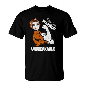 Womens Ms Awareness Multiple Sclerosis Unbreakable Warrior T-Shirt | Mazezy