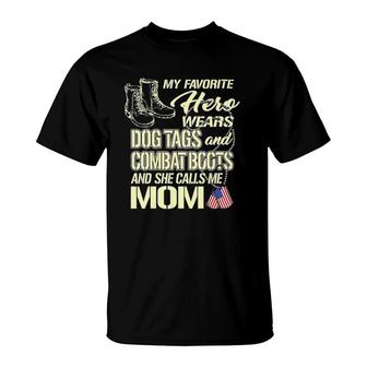 Womens My Daughter Wears Dog Tags And Combat Boots - Proud Army Mom T-Shirt | Mazezy