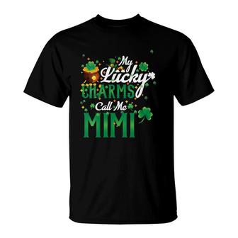 Womens My Lucky Charms Call Me Mimi St Patricks Day Mimi Gift V-Neck T-Shirt | Mazezy