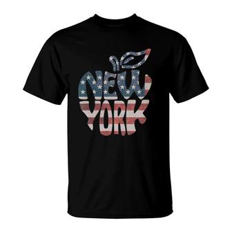 Womens Patriotic I Love New York Nyc Big Apple 4Th Of July Gift V-Neck T-Shirt