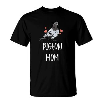 Womens Pigeon Mom Leaf Pattern Girly Fowl Dove Pet Bird Lover Gift T-Shirt | Mazezy