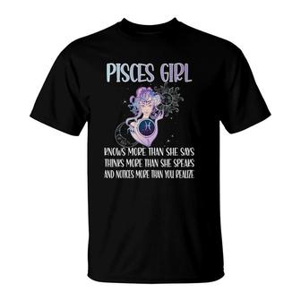 Womens Pisces Zodiac Sign Girl Pisces Horoscope Astrology T-Shirt | Mazezy