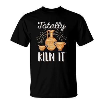 Womens Pottery Funny Potter Kiln Quote Humor Pottery Gift V-Neck T-Shirt | Mazezy