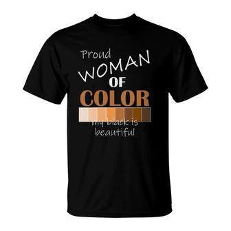 Womens Proud Woman Of Color My Black Is Beautiful African Queen Tee V-Neck T-Shirt | Mazezy