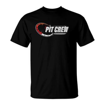 Womens Race Car Party Pit Crew Car Racing Checkered Flag Racing T-Shirt | Mazezy