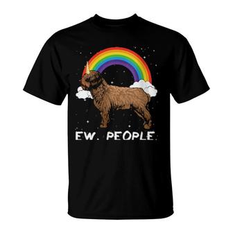 Womens Rainbow Spanish Water Dog Ew People Unicorn Dog T-Shirt | Mazezy DE