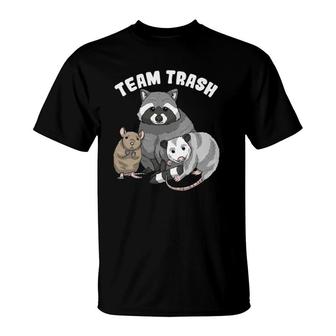 Womens Rat Raccoon Racoon Opossum Possum Team Trash Funny Gift V-Neck T-Shirt | Mazezy