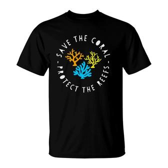 Womens Save The Coral Reef Aquarist Aquarium Gift Marine Biology V-Neck T-Shirt | Mazezy