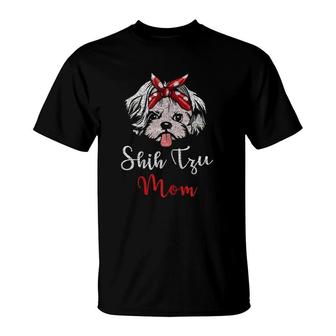 Womens Shih Tzu Mom Tee Mama Mother Dogs Pet Lover Mother's Day T-Shirt | Mazezy UK