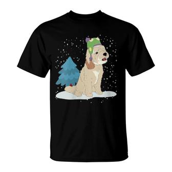 Womens Snowy Winter Dog Owner Pet Animal Dog Snowy Cavapoo T-Shirt | Mazezy