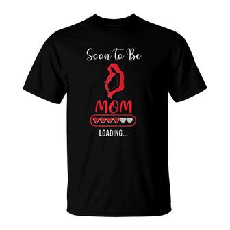 Womens Soon To Be Mom 2021 Heart Loading New Mama Mommy Mother's Day T-Shirt | Mazezy
