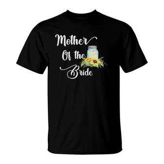 Womens Sunflower Wedding Matching Bridal Party Mother Of Bride T-Shirt | Mazezy