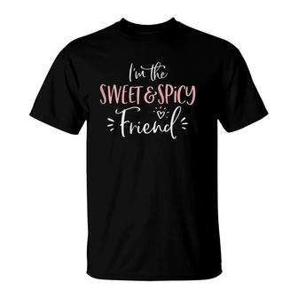 Womens The Sweet & Spicy Friend Funny Matching Bachelorette Party Tank Top T-Shirt | Mazezy CA