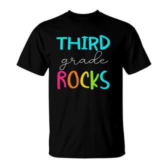 Womens Third Grade Rocks Team 3Rd Grade Teacher T-Shirt | Mazezy