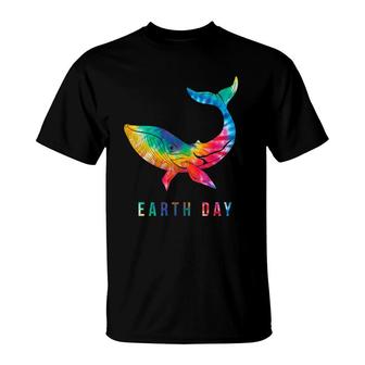 Womens Tie Dye Whale Lover Earth Day 2022 Costume Environmental T-Shirt | Mazezy