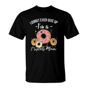 Womens Triplets Mom Mother's Day Mama Of 3 Donut Gift Idea T-Shirt | Mazezy